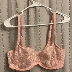 Light pink lace unlined underwire VS bra